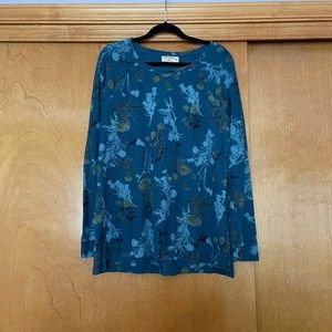 Ruff Hewn blue floral printed crewneck long sleeve shirt